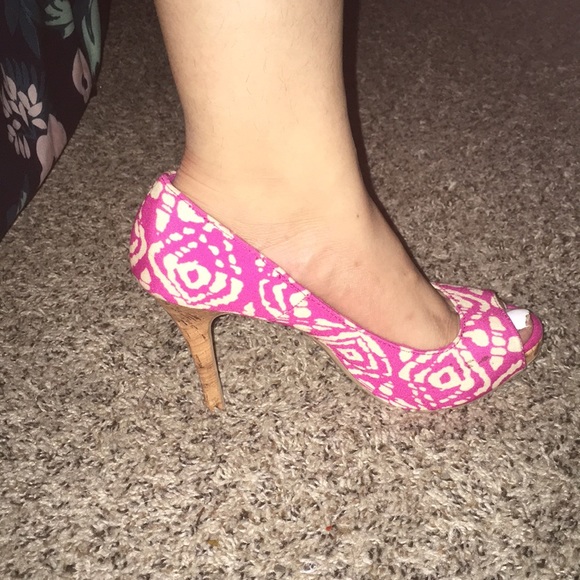 Pink and White summer heels - Picture 3 of 3